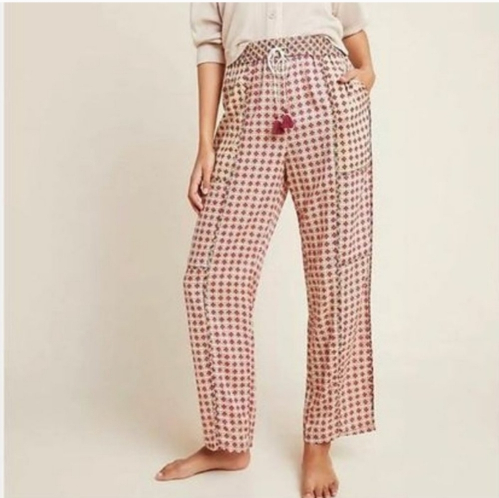 Anthropologie Jamie Tasseled Sleep Pants Size Large